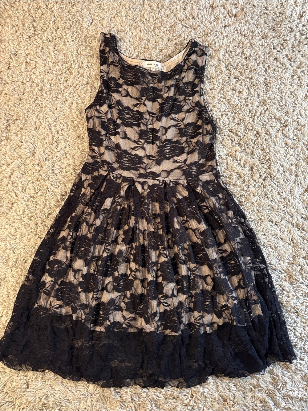 Women’s Black Lace Scoop Neck Sleeveless Dress Size Large